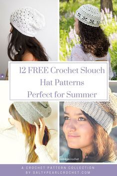 These slouchy crochet hat patterns are sure to inspire you- whether you like boho crochet patterns, vintage crochet, or even more modern crochet style. Crochet beanie patterns are perfect for summer crafting! #summercrochet #bohocrochet #freecrochetpatterns Crochet Spring Beanie Free Pattern, Crochet Boho Hat Free Pattern, Boho Crochet Hat, Summer Beanie Crochet, Summer Crochet Hats Free Pattern, Slouchy Crochet Hat, Crochet Slouch Beanie, Slouchy Hat Crochet Pattern, Slouch Hat Pattern