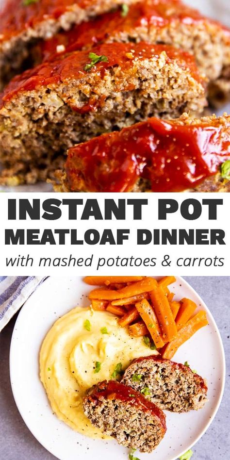 Instapot Meatloaf Mashed Potatoes, Instapot Meatloaf Recipes, Easy Instant Pot Meatloaf, Instapot Meals With Hamburger Meat, Hamburger Meat Pressure Cooker Recipes, Instapot Meatloaf Recipes Best, Meatloaf Instant Pot, Meatloaf In Instant Pot, Instapot Recipes Ground Beef