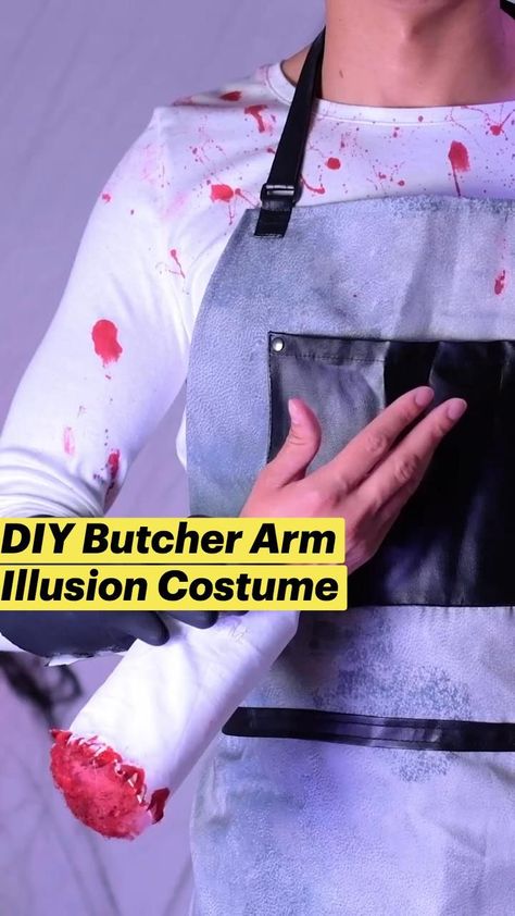 Butcher Halloween, Butcher Costume, Illusion Costumes, Scary Halloween Decorations Diy, Crafts Homemade, Halloween Props Diy, Fun Halloween Crafts, Candyland Christmas, Hallowen Costume