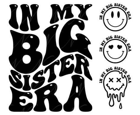 Big Sister Shirt Svg, Groovy Letters, Big Sister Svg, Mustache Baby Shower, Sisters Quotes, Cow Spots, New Sibling, Sister Shirt