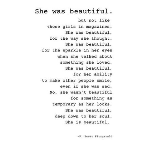 She Is Beautiful Quotes, Poem For Her, Rare Quote, Fitzgerald Quotes, Happy Mother's Day Card, F Scott Fitzgerald, Pure Happiness, Mom Cards, Different Quotes