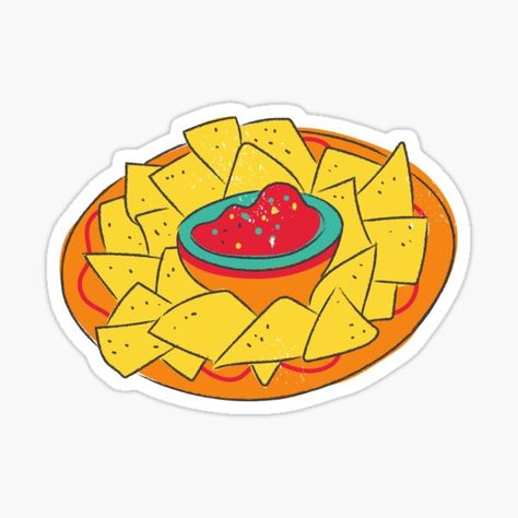 Chips Stickers, Chips Illustration, Foodie Wallpapers, Salsa And Chips, Food Collage, Chips Salsa, Chips And Dip, Chips And Salsa, Cute Ideas