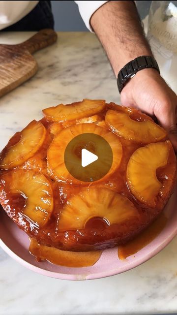 392K views · 18K likes | Shivesh Bhatia on Instagram: "Episode U #AtoZOfDesserts, a series where every letter unfolds a new delight 🥰
U for - Upside Down Pineapple Cake💁🏻‍♂️A classic favourite that I have grown up eating and is my absolute favourite to make and indulge in equal measure 💛 If you are craving something fruity and luscious, this cake should be your go-to 😎

Ingredients 
🍍3/4 cup sugar 
🍍5 canned pineapple slices

For the sponge-
🍍1 cup caster sugar
🍍3/4 cup vegetable oil
🍍1+1/2 cup yogurt
🍍1 teaspoon vanilla extract
🍍2 + 1/4 cup all-purpose flour
🍍1 +1/2 teaspoon baking powder
🍍1/2 teaspoon baking soda

Process- 
1. Preheat the oven at 180 degrees celsius and line an 8 inch round pan with parchment paper. 
2. ⁠Place canned pineapple on the base of the pan, arrang Pineapple Sponge Cake, Upside Down Pineapple Cake, Pineapple Cake Decoration, Pineapple Slices, Eggless Cake, Canned Pineapple, Pineapple Cake, Pineapple Upside Down, Pineapple Upside Down Cake