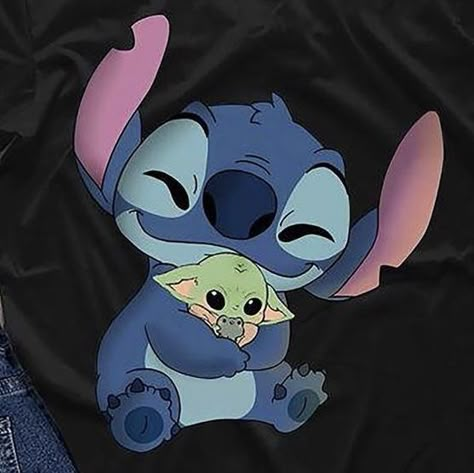 Grogu And Stitch, Stitch Profile Picture, Stitch And Grogu, Stitch Pfp, Yoda Images, Lilo And Stitch Characters, ليلو وستيتش, Stitch Drawings, Lilo And Stitch Quotes