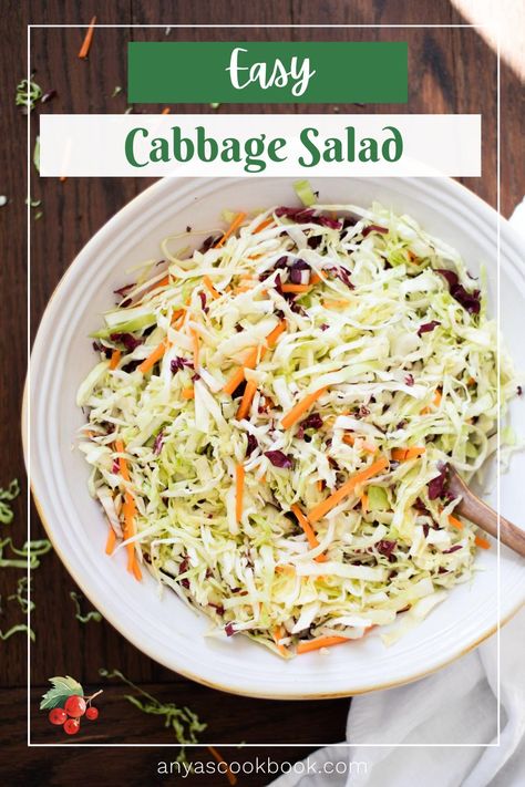 Easy Cabbage Salad, Apple Cabbage Slaw, Sweet Cabbage, Apple Cabbage, Healthy Side Recipes, Apple Coleslaw, Sweet Dressing, Carrot Salad Recipes, Cabbage Salad Recipes