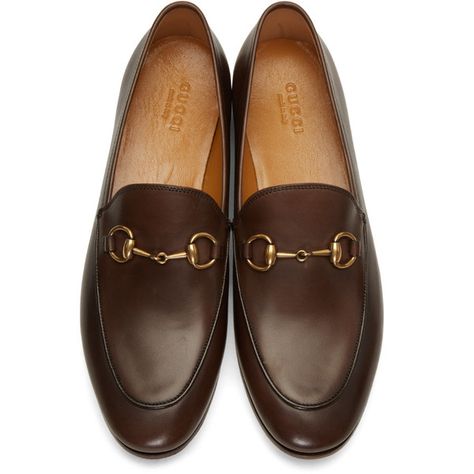 Gucci Brown Jordaan Loafers (38.970 RUB) ❤ liked on Polyvore featuring shoes, loafers, loafers moccasins, brown loafers, gucci, gucci footwear and horsebit shoes Gucci Loafers Women, Gucci Jordaan Loafer, Brown Loafer Shoes, Horsebit Loafers, Ladies Shoe, Loafers Outfit, Shoe Shopping, Leather Sole Shoes, Gucci Loafers