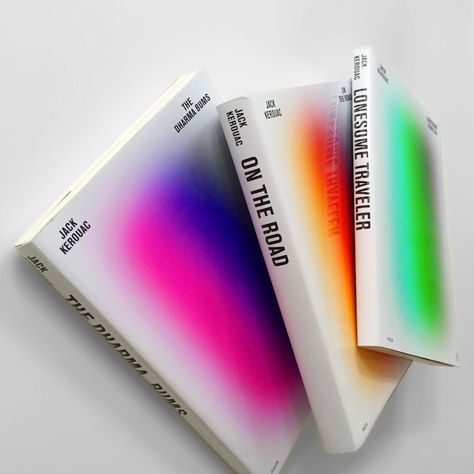 Gradient Jack Kerouac book covers It Book Cover, Report Layout, Cover Design Inspiration, Creative Book Covers, It Book, Book Cover Design Inspiration, Buch Design, Graphic Design Books, Creative Books