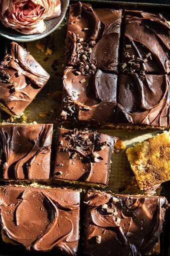 HBH Meal Plan: 3.13 Caramel Sheet Cake, Tieghan Gerard, Half Baked Harvest Recipes, Chocolate Fudge Frosting, Chocolate Sheet Cake, Fudge Frosting, Sheet Cake Recipes, Harvest Recipes, Half Baked