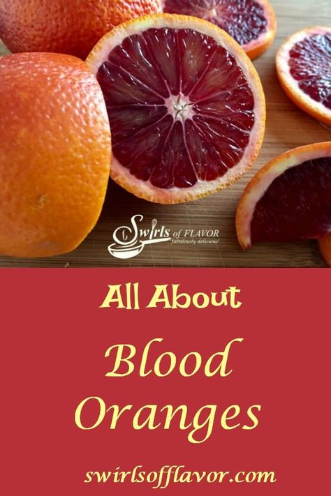 The blood orange, a member of the citrus family, is both beautiful in color and delicious in flavor. With it's raspberry-citrus notes and deep red color, the blood orange adds a refreshing flavor and brightens up recipes. Let's learn All About Blood Oranges! #allaboutbloodoranges #citrus #bloodorangenutrition #bloodorangebenefits #bloodorangerecipes #swirlsofflavor Orange Recipes Baking, Blood Orange Benefits, Orange Health Benefits, Orange Peels Uses, Oranges Benefits, Blood Orange Recipes, Blood Orange Juice, Cooking Tutorials, Orange Recipes