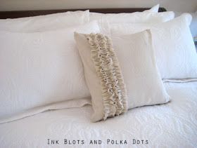 Ink Blots & Polka Dots: Drop Cloth Ruffle Pillow Diy Pillow Shams, How To Make A Ruffle, Ruffle Pillow Case, Drop Cloth Projects, Diy Ruffle, Pillow Cases Diy, Ruffle Pillow, Pillow Tutorial, King Pillows