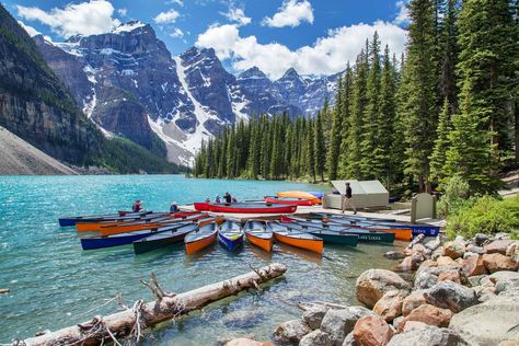 Fronting glacier-blue water so stunning it once starred on the Canadian $20 bill, Moraine Lake Lodge... - Photograph courtesy Moraine Lake Lodge Moraine Lake Lodge, Moraine Lake Canada, Banff National Park Canada, Lakeside Resort, Vacation Photography, Traveling Tips, Moraine Lake, Lake Lodge, Lake Resort