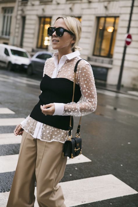 Sheer Top Outfit, Upcoming Fashion Trends, Damsel In Dior, White Sheer Top, Boho Mode, Leandra Medine, Giovanna Battaglia, Anna Dello Russo, Makijaż Smokey Eye