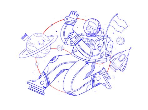 Astronaut Illustration, Space Illustration, City Illustration, Book Layout, Creative Ads, Illustration Sketches, One Week, Page Design, Character Illustration