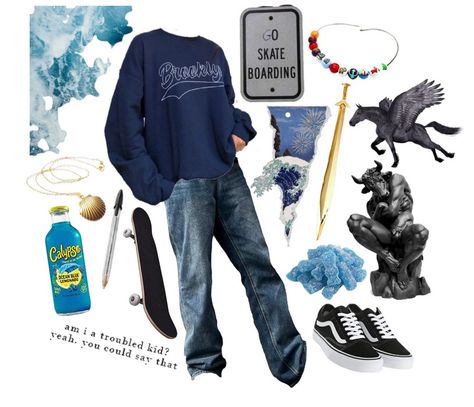 Percy Jackson Aesthetic Outfits, Percy Jackson Outfit Ideas, Percy Jackson Fashion, Percy Jackson Inspired Outfits, Demigod Outfits, Percy Jackson Outfits Poseidon, Percy Jackson Clothes Inspired Outfits, Daughter Of Hades Outfits Percy Jackson, Academy Uniforms