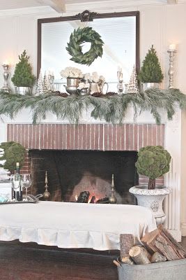 HOME FOR CHRISTMAS Country Christmas Mantle, French Country Cottage Christmas, Quiet Christmas, Mirror French, Mantle Ideas, Christmas House Tour, French Country Christmas, Christmas Decs, Living Room Mantel