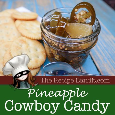 Pineapple Cowboy Candy takes jalapenos to a whole new level of sweet, savory and spicy. As a snack, a condiment, or an appetizer, these are delicious and addicting! Cowboy Candy With Pineapple Recipe, Hawaiian Cowboy Candy, Tropical Cowboy Candy, Candied Jalapeños With Pineapple, Cowboy Candy With Honey, Cowboy Candy Pickled Eggs, Cowboy Candy Jalapenos With Pineapple, Pineapple Cowboy Candy Pepper Jelly, Cowboy Candy With Pineapple