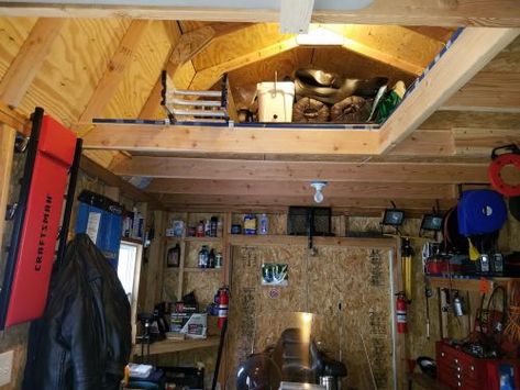 10x16 Shed Interior, 10x16 Shed Interior Ideas, Diy Run In Shed Plans, 10x16 Shed, Shed Interior Ideas, Pole Barn For Boat Storage, Shed With Barn Doors, Storage Barn With Lean To, Backyard Furniture Diy