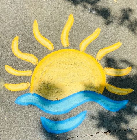 Follow The Sun, Sidewalk Chalk Art, Sidewalk Chalk, Chalk Art, Body Art, Chalk, The Sun, Sun, Art