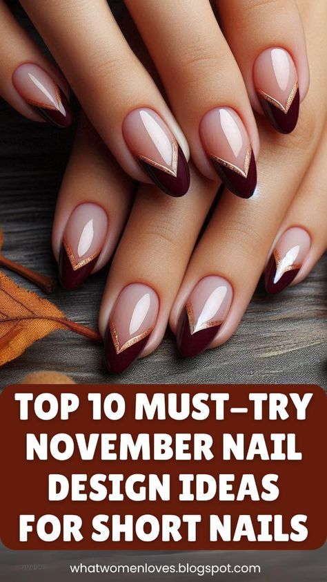 Nail Ideas For Nurses, November French Tip Nails, November Nails Ideas Short, Simple November Nail Designs, November Gel Nails, November Nails Ideas 2024, Short Almond Nails Winter, November Nails Acrylic, November Almond Nails