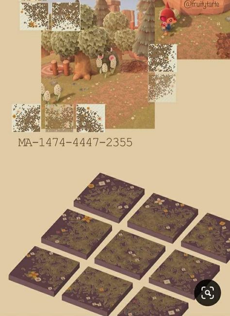 Acnh Fall Dirt Path Design Code, Animal Crossing Design Codes Paths Dirt, Acnh Path Decoration, Acnh Fall Dirt Path, Acnh Dirt Path Pattern, Cottage Core Paths Acnh, Animal Crossing Cobblestone Paths, Acnh Dirt Path, Acnl Art