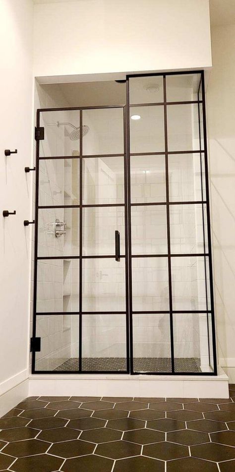 Gridded Shower Doors - Recent Projects - American Glass & Mirror Grid Shower Door Bathroom, Black Grid Shower Door Marble, Glass Warehouse Shower Door, Low Iron Glass Shower Door, Grid Shower Door, Teen Boy Bathroom, Clear Shower Door, 48” Shower Door, Bathroom Shower Doors