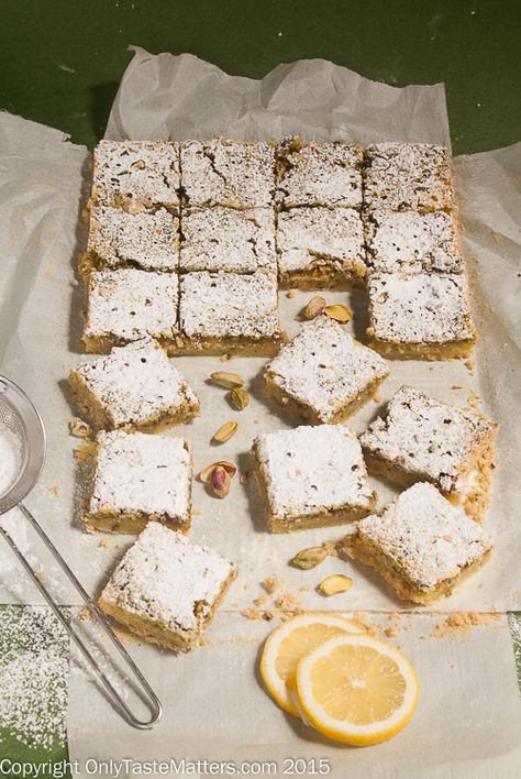 Take Pistachio Lemon Bars to your next gathering. They are always a hit and these happen to be gluten free! Pistachio Lemon Bars, Pistachio Bars, Lemon Pistachio, Lemon Bar, Yummy Deserts, Community Table, Lemon Squares, Cookie Brownie Bars, Best Sweets