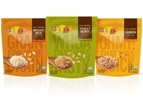 Gretchen's Grains on Behance Grain Packaging, Rice Berry, Fresh Packaging, Popcorn Packaging, Pet Food Packaging, Fruit Cereal, Copy Writing, Brand Messaging, Chocolate Packaging Design