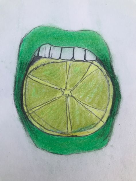 Lip Fruit Drawing, Lemonade Lips Drawing, Lip With Fruit Drawing, Lime Art Drawing, Lime Lips Drawing, Lime Lips, Nightmare Fuel, Green Lips, Lips Drawing