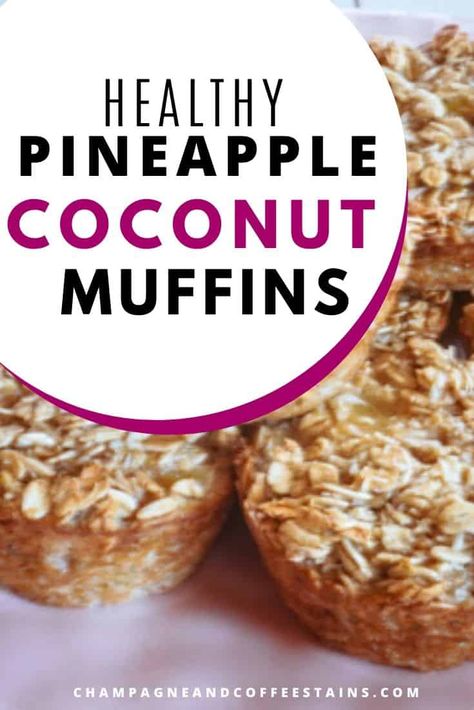 This is an easy healthy breakfast that tastes just like pina coladas! Pineapple coconut muffins also make a great grab and go snack that toddlers will love. This is the BEST recipe! #healthybreakfast #toddlersnacks Healthy Low Fat Snacks, Pineapple Recipes Healthy, Pineapple Coconut Muffins, Coconut Muffin Recipes, Macro Desserts, Baby Led Weaning Food, Low Calorie Muffins, Pineapple Breakfast, Banana Coconut Muffins