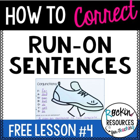 Run On Sentences Anchor Chart, Sentence Anchor Chart, Teaching Sentences, Sentence Fragments, Run On Sentences, Sentence Correction, Writing Mini Lessons, Sentence Activities, Writing Curriculum