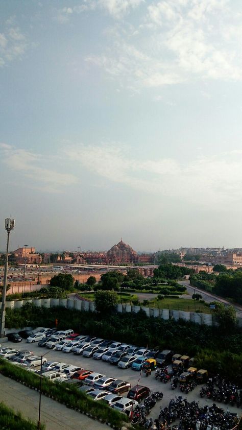 Akshardham Temple view from metro station Akshardham Temple Delhi Snap, Akshardham Temple Delhi, Delhi Pics, Akshardham Temple, Metro Station, Dolores Park, Temple, Travel, Pins