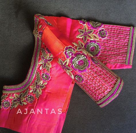 Ajantas Collections on Instagram: “Bridal Designs. Contact 9791912345 for appointments. . . . . @blouzes @wedmegoodsouth @fascinateblouses @a_blouse_array @missblouses…” Multicolor Resham Embroidery Blouse For Wedding, Wedding Blouse With Motifs For Transitional Season, Transitional Wedding Blouse With Motifs, Pink Blouse With Motifs For Transitional Season, Transitional Pink Blouse With Motifs, Multicolor Transitional Blouse For Wedding, Pink Blouse For Traditional Ceremonies With Pallu Detail, Pink Blouse With Pallu For Traditional Ceremonies, Blouse Aari Work