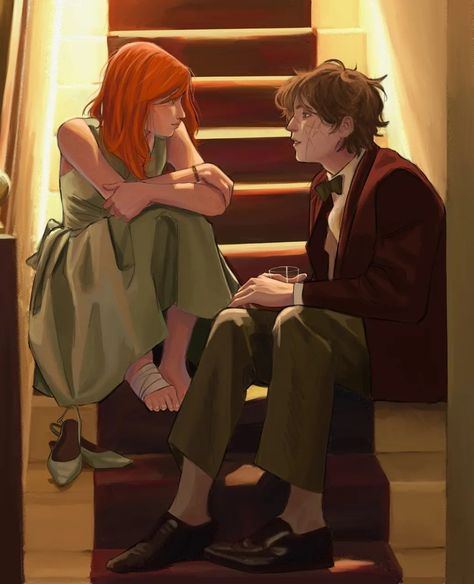 Art @Murphy.xexs Moonflower Marauders, Lily Evans And Remus Lupin, Moonflower Fanart, Lily And Remus, Harry Potter Painting, Marauders Fan Art, Gay Harry Potter, All The Young Dudes, Lily Evans