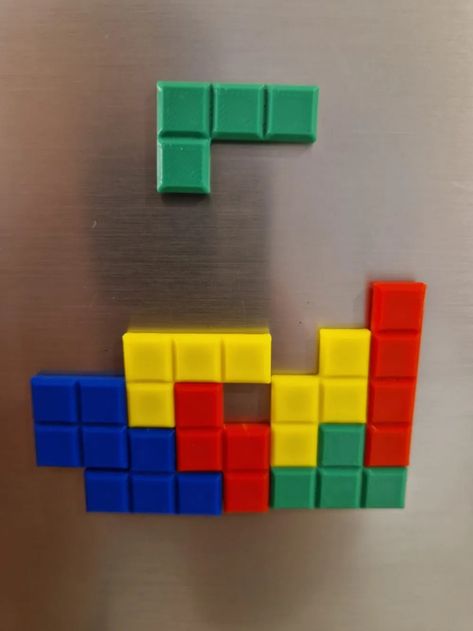 Tetris Fridge Magnets with form Generator. by kevToeg - MakerWorld Refrigerator Doors, Board Organization, Magnetic Boards, Retro Game, Magnet Set, Refrigerator Magnet, Magnetic Board, Red Blue Green, Refrigerator Magnets