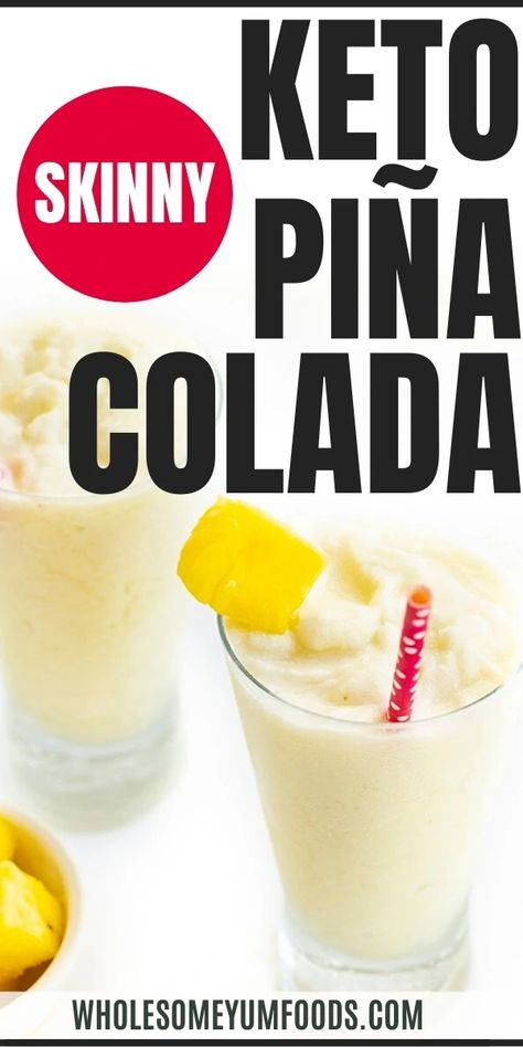 Lowcarb Drinks, Healthy Pina Colada Recipe, Keto Pina Colada, Pina Colada Recipe Non Alcoholic, Dairy Free Pina Colada, Homemade Pina Colada, Healthy Pina Colada, Fruity Summer Drinks, Colada Drinks