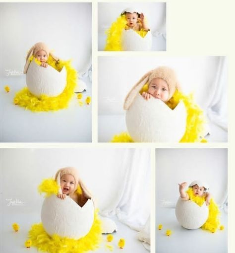 Diy Photo Shoot Props, Diy Baby Easter Photoshoot, Easter Egg Photoshoot, Easter Infant Photos, Easter Photo Props Diy, Easter Studio Photography, Baby First Easter Pictures, Easter Photoshoot Ideas Kids, Easter Minis Photography