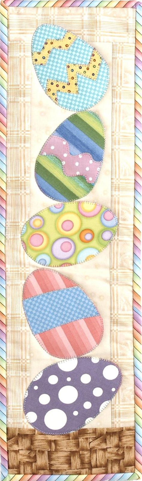 MM04 Easter Eggs Easter Patterns Printable, Easter Quilts Patterns Free, Easter Quilts, Quilt Runners, Easter Table Runners, Quilted Wall Hanging, Holiday Sewing, Holiday Table Runner, Quilted Table Runners Patterns