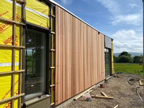 Facit Homes on Instagram: “Vertical timber cladding in progress! The team have made quick work of creating a beautiful exterior for this exciting new home. ⁠ ⁠…” Vertical Cladding House Exterior, Timber Cladding Exterior, Vertical Timber Cladding, Vertical Cladding, Garden Flat, Beautiful Exterior, Timber Cladding, Garden Buildings, Eco House