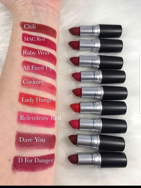 Mac Red Lipsticks, Morphe 350, Beautycounter Makeup, Mac Lipstick Shades, Perfect Red Lipstick, Bold Lipstick, Best Lipsticks, Moisturizing Lipstick, Lipstick Swatches