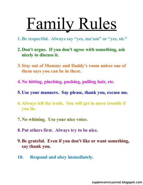 Family Rules list Kids House Rules, Family Rules Printable, Uppfostra Barn, Disiplin Anak, Parenting Rules, Manners For Kids, Bbq Side Dishes, Bbq Side, Rules For Kids