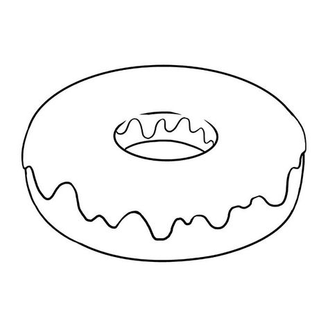 Donut Drawing Cute, Donat Drawings, How To Draw Donut, How To Draw A Donut, Donut Tattoo Minimalist, Donut Drawing Easy, Food Drawings Easy, Donut Sketch, Drawing Donut