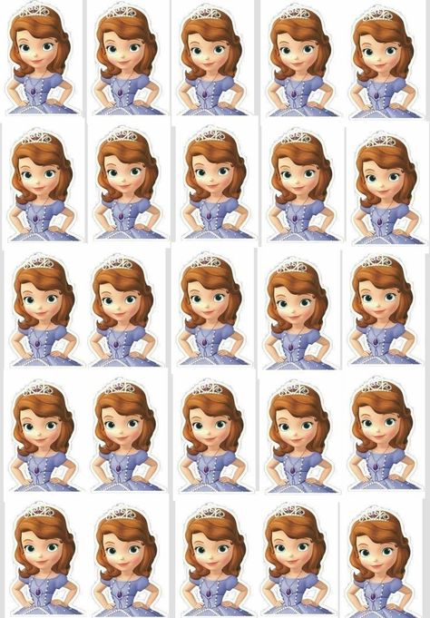 Topper Princesa Sofia, Sofia Cupcakes, Princess Sofia Birthday Party Ideas, Princess Sofia Birthday, Cupcake Toppers Free, Sofia The First Birthday Party, Princess Sofia The First, Bear Baby Shower Theme, Simple Birthday Decorations