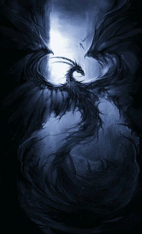 Mystic Dragon Tattoo, Dark Fantasy Dragon Art, Six Winged Dragon, Dragon Dark Aesthetic, Dragon Aesthetic Black, Dark Dragon Wallpaper, Shadow Dragon Art, Black Dragon Aesthetic, Black Dragon Wallpaper