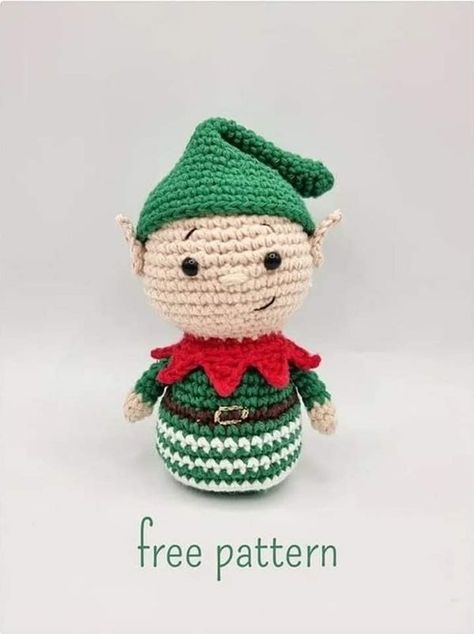 Free Crochet Patterns 🧶 | Facebook Elf Amigurumi, Crochet Elf, Christmas Crafts To Make And Sell, Christmas Ornament Template, Felted Crochet, Crochet Deer, Easy Crochet Animals, Crochet Xmas, Crochet Christmas Decorations