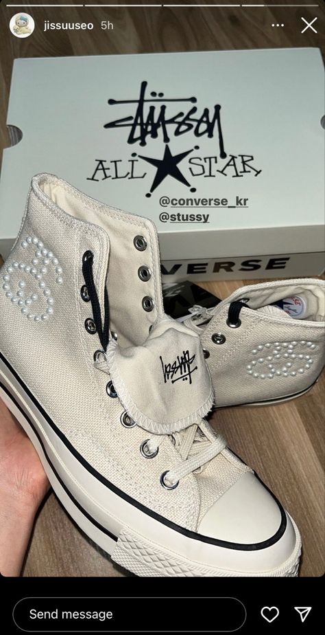 Stussy Shoes, Stussy Converse, Shoes Trendy, Insta Feed, Thrift Fashion, 25th Anniversary, Converse Shoes, New Shoes, Dream Closet