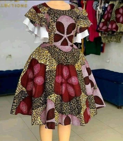 Best African Dress Designs Church, Kitenge Dress Designs Unique, Ankara Short Flare Gowns, Kitenge Dress, Fancy Short Dresses, Ankara Short, Modest Dresses Fashion, African Fabric Dress, Long African Dresses