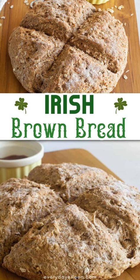 Irish Brown Bread Recipe, Multigrain Bread Recipe, Irish Brown Bread, Brown Bread Recipe, Irish Bread, Irish Soda Bread Recipe, Swirled Bread, Brown Bread, Irish Soda Bread