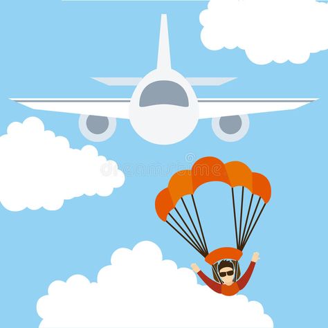 Parachute fly stock illustration Parachute Illustration, Airborne Army, Classroom Idea, Vector Food, Design Vector, Graphic Illustration, Stock Illustration, Illustration Design, Stock Vector