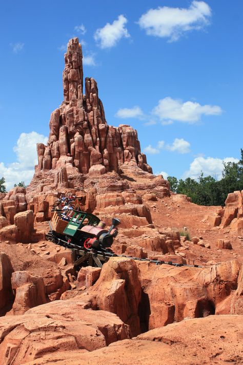 Big Thunder Mountain Railroad, Frontierland, Magic Kingdom, Walt Disney World, FL #2 that hubby is afraid of ;) Frontierland Aesthetic, Disney Travel Quotes, Disneyland Splash Mountain, Magic Kingdom Orlando, Frontierland Disney World, Disney Mural, Big Thunder Mountain Railroad Disney World, Disneyland Space Mountain, Walt Disney World Rides