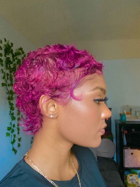 Finger Waves Short Hair, Short Dyed Hair, Short Natural Curly Hair, Short Shaved Hairstyles, Natural Hair Short Cuts, Dyed Natural Hair, Pretty Hair Color, Short Natural Hair Styles, Baddie Hairstyles